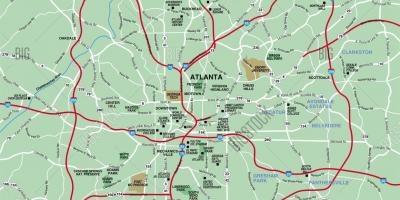 Daha böyük ərazini xəritədə Atlanta