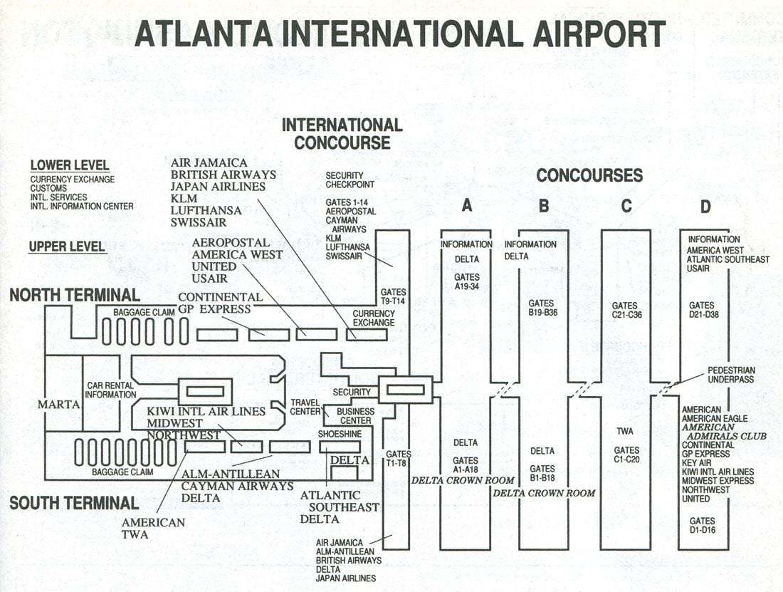 Atlanta hava limanı, terminal kart