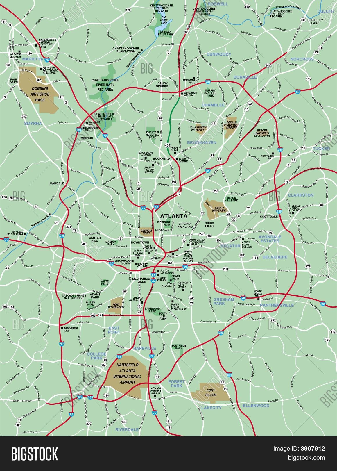 Sahəsi xəritə Atlanta