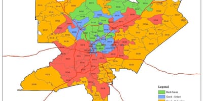 Rayonda Atlanta ЗИП kodu xəritədə
