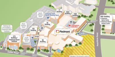 Piedmont xəstəxana xəritədə
