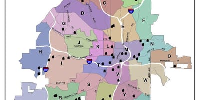 Kart zonaları Atlanta xəritə